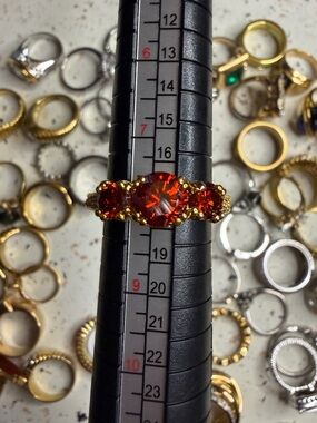 SOLD Ruby red 14kt stamped ring size 8